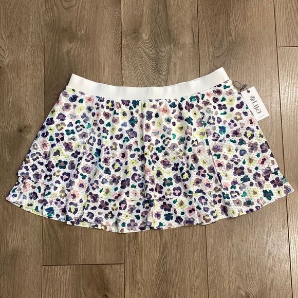 Lija 13” High Rise Ruffle Leopard Print Flounce Tennis Skirt Skort Size‎ Large - Picture 1 of 15